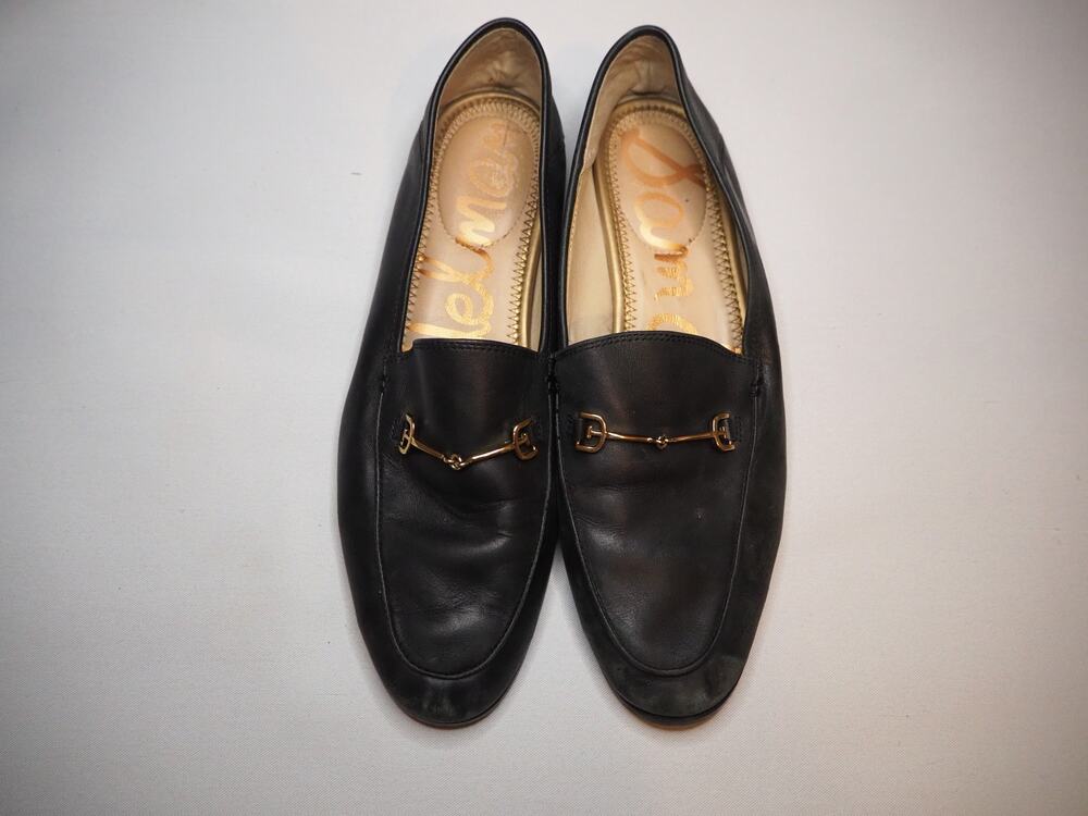 Sam Edelman Loraine Black Leather Horsebit Loafers Women's 9 Slip On Flats